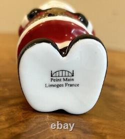 Limoges France Trinket Box Peint Main Santa Claus Gift Bag