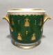 Limoges French Cachepot Napoleonic Bees Green & Gold Gilt Vase Hand Painted