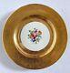 Limoges French Decoration Warranted 22 K Gold Hand Painted Floral Plate 10.5