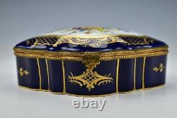 Limoges French Porcelain Dresser Box Hand Painted with Flowers