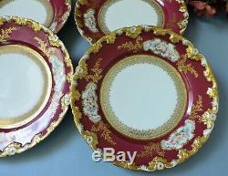 Limoges GDA hand painted plates with flowers and gold lot of 6