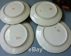 Limoges GDA hand painted plates with flowers and gold lot of 6