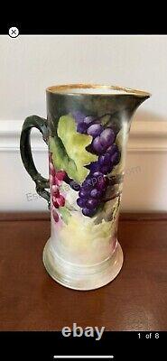 Limoges Grape Hand Painted Tankard