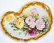 Limoges Guerin Handpainted Roses Gold Guild Large Plate Tray