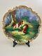 Limoges Handpainted 13 1/8 Hunting Dog With Deer Charger Plaque Gilbert
