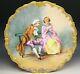 Limoges Hand Painted Courtship Scene Of Couple Charger Plaque Artist Dubois