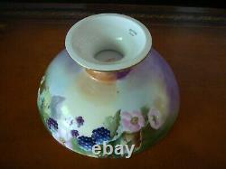 Limoges Hand Painted Darcy's Studio Signed Dubois Footed Bowl, Blackberries, 10