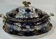 Limoges Hand Painted French Porcelain Royality Blue Tureen Heavy Gold