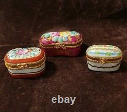 Limoges Hand Painted Miniature Porcelain Set of 12 Boxes RARE NEW