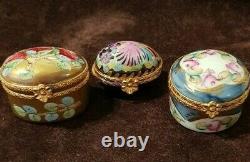 Limoges Hand Painted Miniature Porcelain Set of 12 Boxes RARE NEW