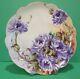 Limoges Hand Painted Plate W Purple Flowers