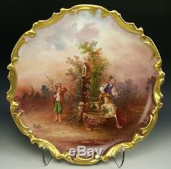 Limoges Hand Painted Playing Hide-and-seek Fun Time 13.25 Charger Plaque