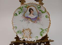 Limoges Hand Painted Portrait Cabinet Plate Plaque