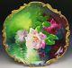 Limoges Hand Painted Roses Reflecting Over Water Signed A. Broussillon Charger