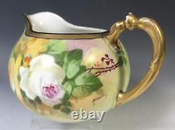 Limoges Hand Painted Roses Tea set