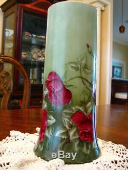 Limoges Hand Painted Roses Vase