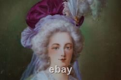 Limoges Hand Painted Signed F Furland Marie Antoinette Portrait 13 3/8 Charger