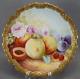 Limoges Hand Painted Signed Laurey Pink Roses Fruit Heavy Gold 10 3/8 Inch Plate