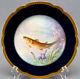 Limoges Hand Painted Signed Luc Cobalt & Gold Border Fish 9 1/2 Inch Plate F