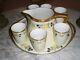 Limoges Hand Painted Porcelain Cider Set Consists Of 6 Cups, Pitcher & Tray