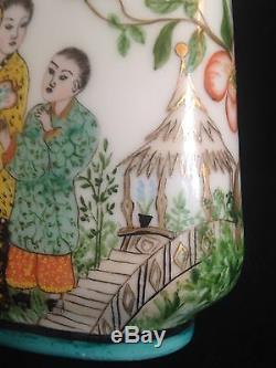 Limoges Haviland HAND PAINTED Chinoiserie Pitcher Vase MINT