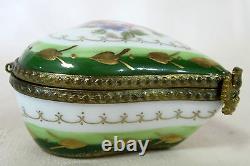 Limoges Heart Box Hand Painted France Bnib Porcelain Hinged F/s