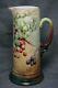 Limoges J. P. Jean Pouyat Hand Painted Grapes Pitcher Signed A. F. B. 11 1/2