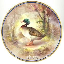 Limoges Made in France Marsac Freres Signed Hand Painted Duck Cabinet Plate R491