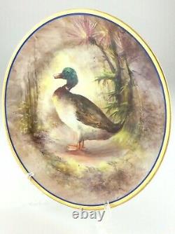 Limoges Made in France Marsac Freres Signed Hand Painted Duck Cabinet Plate R491