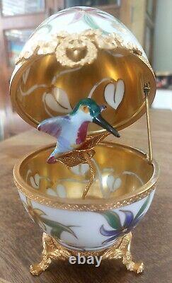 Limoges Neiman Marcus Hand Painted Hummingbird Egg