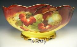 Limoges Pickard Hand Painted Berry 9.75 Centerpiece Bowl Signed Rean