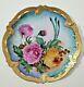Limoges Pierced Cabinet Plate Hand Painted With Mums And Signed 10.25