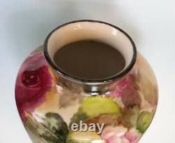 Limoges Quality Antique 16 Signed Vase. Dated 1911. Hand Painted Roses