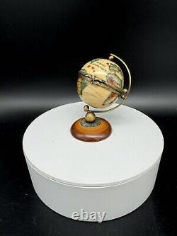 Limoges Rochard France Hand Painted Trinket Box, Globe of The World