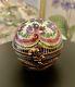 Limoges Round Hand Painted Box With Roses, Leaves France