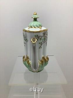 Limoges S M Elite works hand painted 7 chocolate pot gilt encrusted