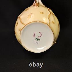 Limoges T&V Chocolate Pot Early 1890s Hand Painted Floral withGold Repaired Beauty