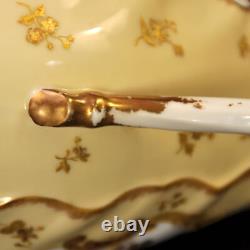 Limoges T&V Chocolate Pot Early 1890s Hand Painted Floral withGold Repaired Beauty