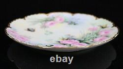 Limoges Theodore Haviland France Hand-Painted Flowers & Bees 8-5/8 Plate