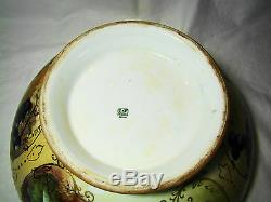 Limoges Tresseman & Vogt Porcelain Hand Painted Signed Punch Bowl 1892-1907