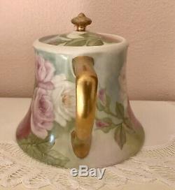Limoges William Guerin Hand Painted Tea Pot