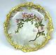 Limoges Cabinet Plate Raised Gold Floral Hand Painted Signed C 1830 France # 4