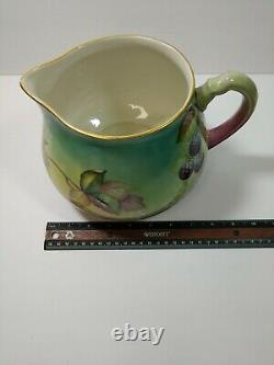 Limoges hand painted Signed Pearl Fisher France Pitcher G2