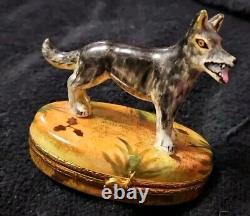 Limoges hand painted Wolf. From? France