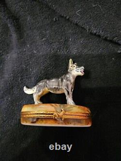 Limoges hand painted Wolf. From? France