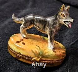 Limoges hand painted Wolf. From? France