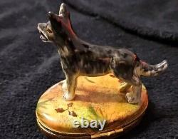 Limoges hand painted Wolf. From? France