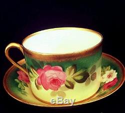 Limoges haviland hand painted artist signed roses tea cup and saucer