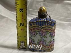 Limoges peint main hand painted trinket perfume box? With cap and chain