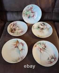 Lot Of 5 Antique D & C France Hand Painted Osters Porcelain Plates Sea READ